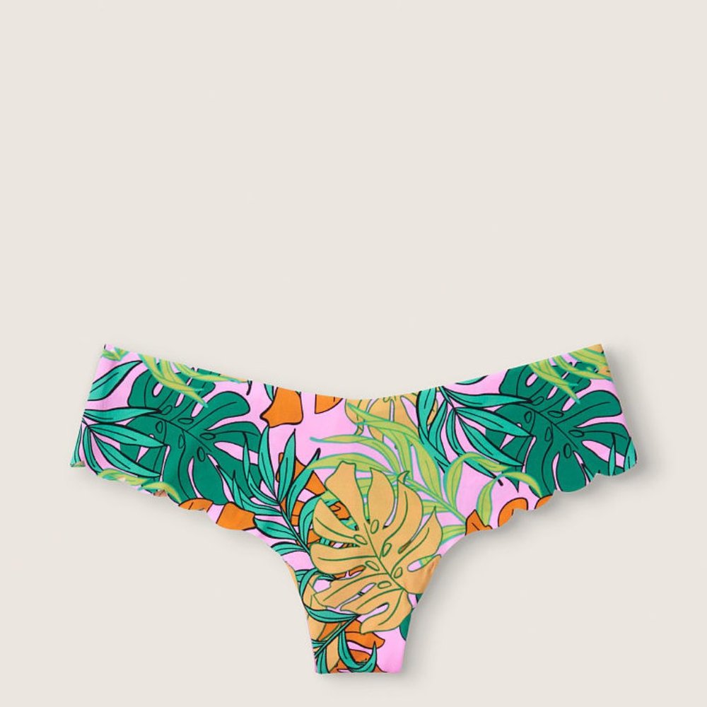 Pink VS Neon Bubble Tropical Leaves Thong
